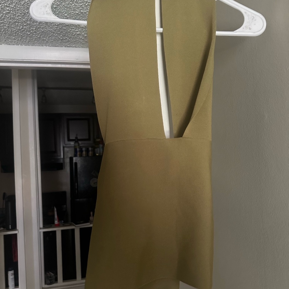PacSun Green Sheath Top Plunge Neckline